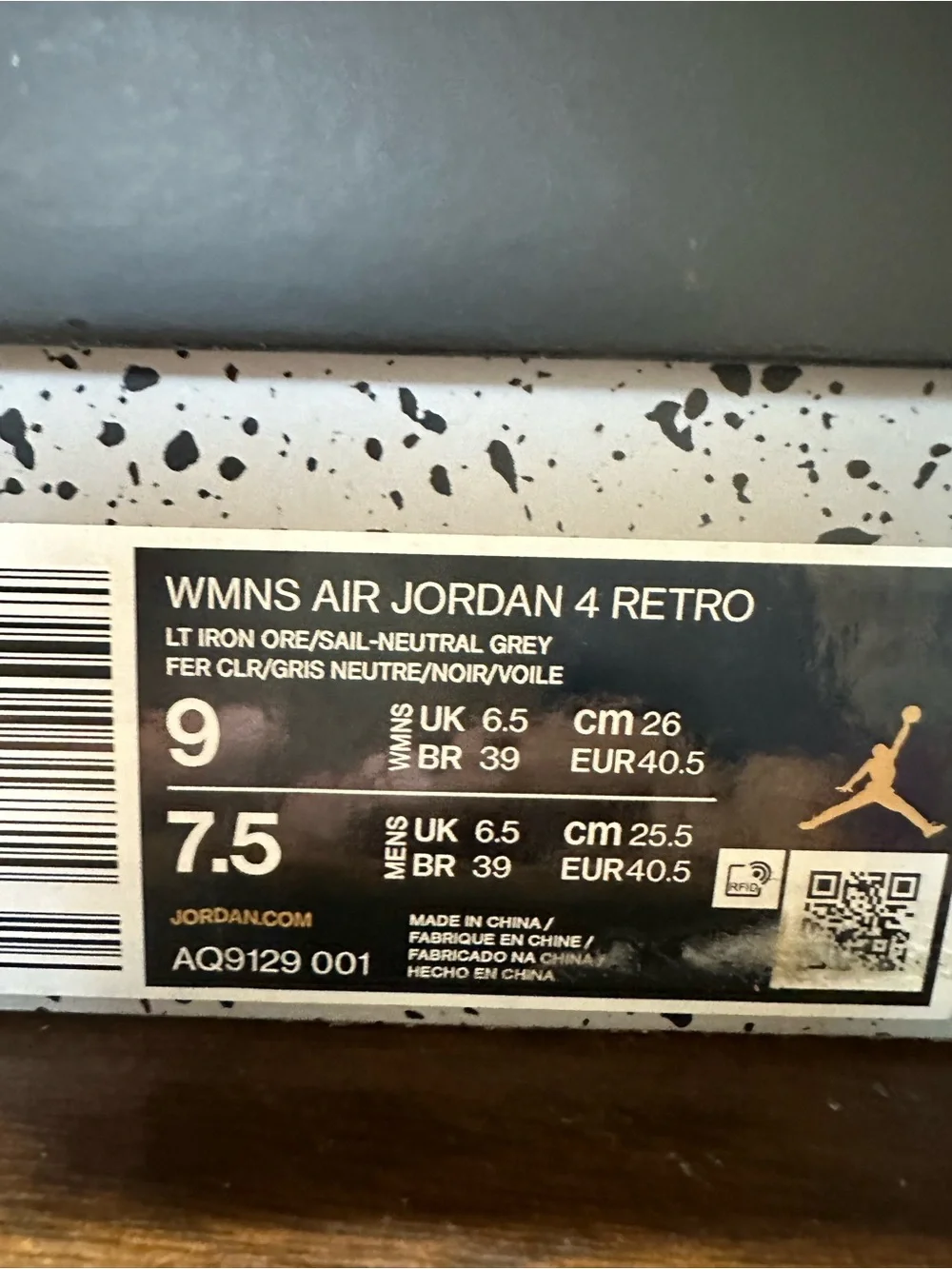 Jordan Men’s Retro 4 Sneakers in Light Grey and White